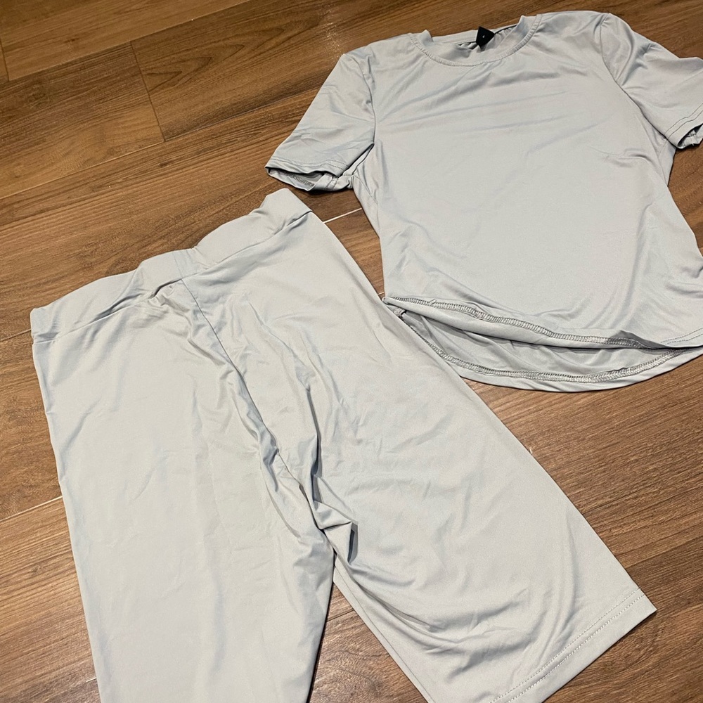 matching biker short set